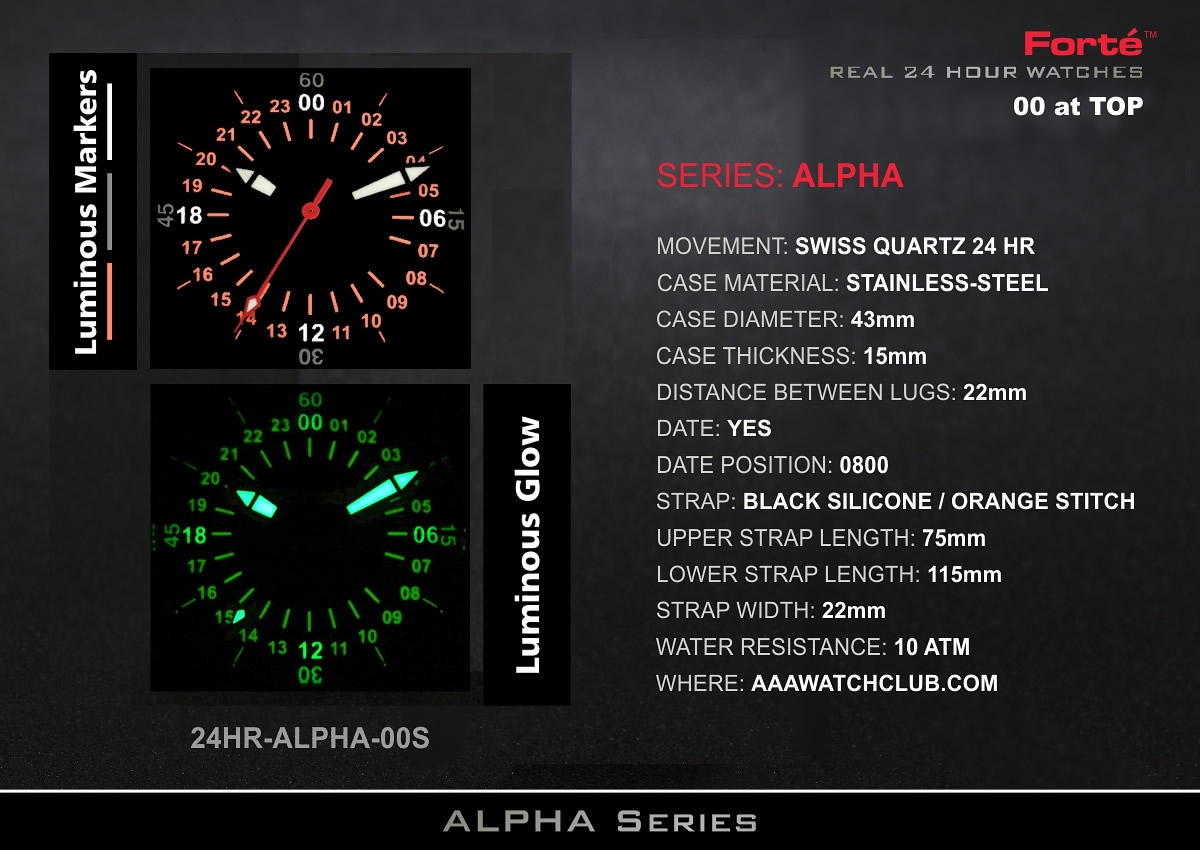 24HR-ALPHA-00S Luminous Dial