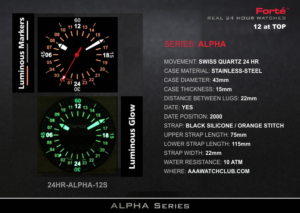 24HR-ALPHA-12S Luminous Dial